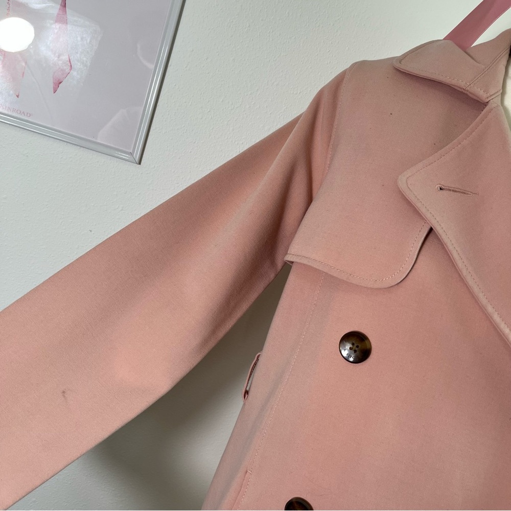 Abercrombie & Fitch Baby Pink Blush Trench Coat Y2K Vtg Womens Size Medium - Picture 4 of 9